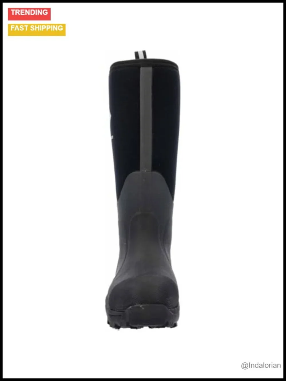 Steel Toe Waterproof Insulated Work Boots - Mid-Calf Pull-On Rubber Boots
